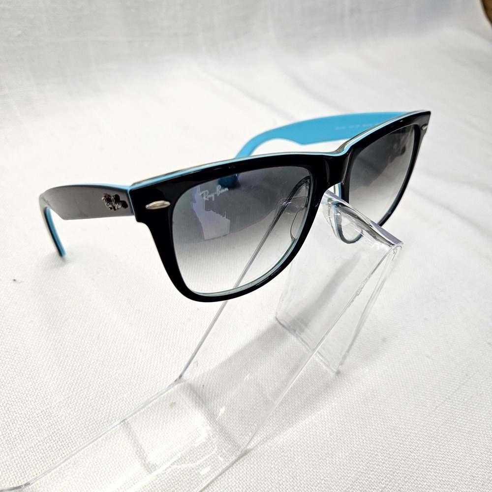 Ray-Ban Wayfarer Sunglasses Unisex 54-18 Black Blue RB2140 Gradient Designer